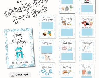 Christmas Gift Card Book: Editable Printable Template (35 Pages)