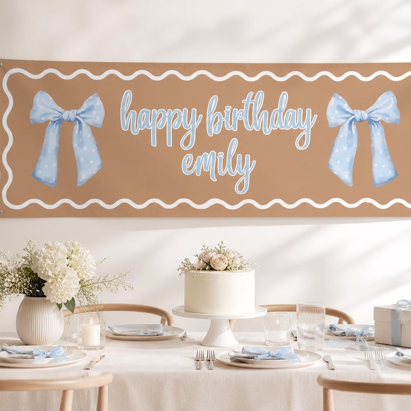 Blue Bows Banner - Etsy