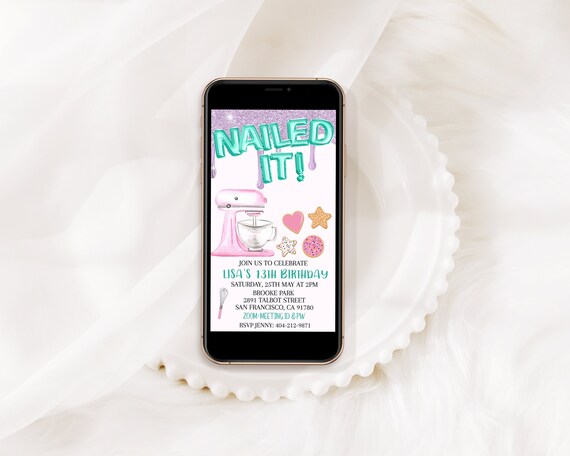 Baking Party Invitation: Simple Editable Invite - Mobile Friendly