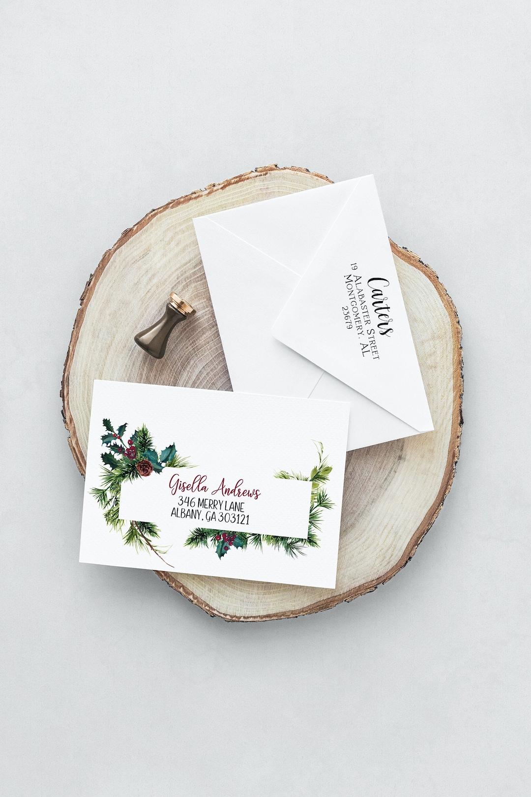 Printable Christmas Editable Address Envelope Holiday DIY Envelope ...