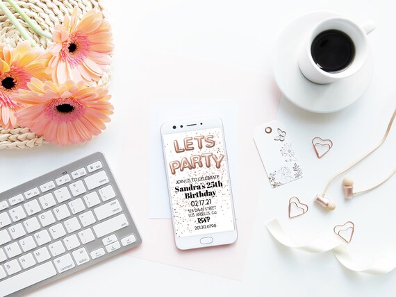 Birthday Party Mobile Invite Evite e-invitation Electronic INSTANT DOWNLOAD