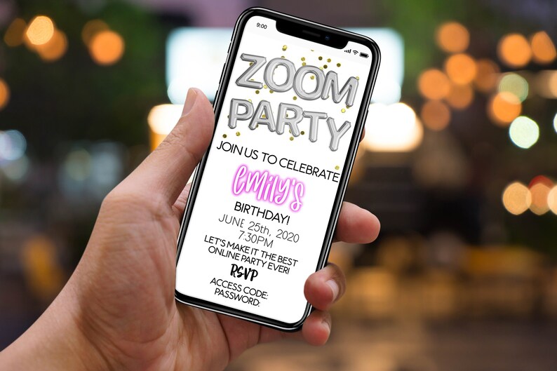 Zoom Party Mobile Invite Evite Birthday e-invitation | Etsy
