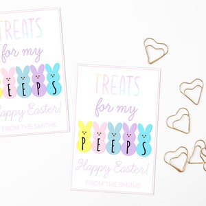 Personalized Easter Treat Tag: Peeps Favor, Printable (Digital Download)