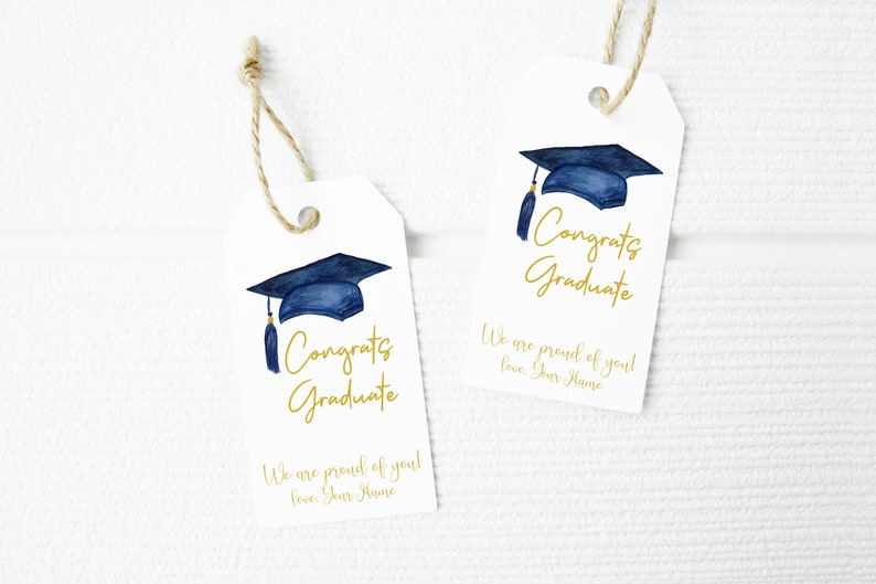 Printable Graduate Gift Tag Personalized Graduation Gift Tag Thank You Editable Sticker INSTANT DOWNLOAD image 1