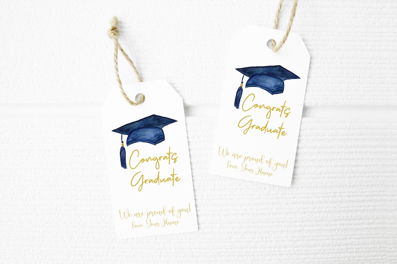Printable Graduate Gift Tag Personalized Graduation Gift Tag Thank You Editable Sticker INSTANT DOWNLOAD image 1