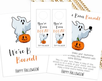 Halloween-wijn Tags: afdrukbare set 'You've Been Boozed'