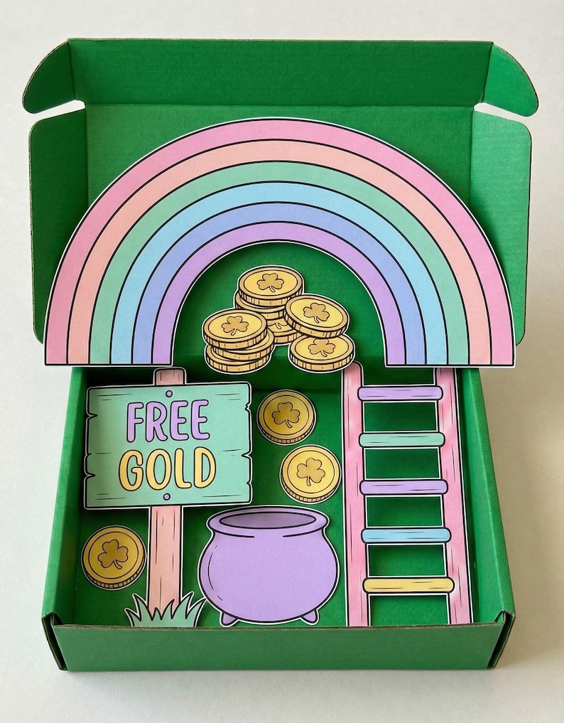 Leprechaun Trap Kit: Rainbow and Gold Coin Designs - Printable Kids Craft