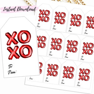 XOXO Valentijnskaarten, Galentines Valentijnsdag afdrukbaar, Valentines Tag Gunsten INSTANT DOWNLOAD