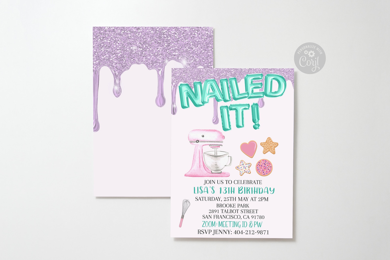 Nailed It Baking Birthday Party Invite Printable 5x7 - Etsy Australia