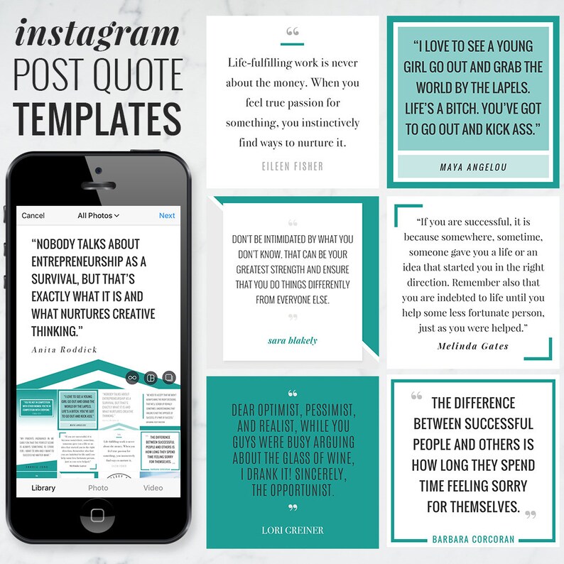 10 Instagram Post Vorlagen Für Zitate Digitaler Download Psd Jpg