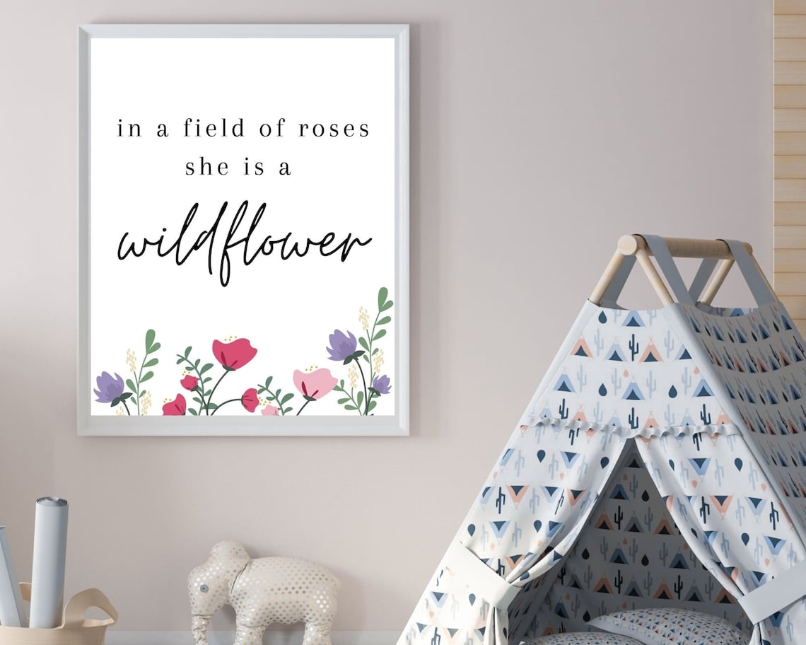 Nursery Wall Art I Digital Download I 18x24in I Wildflower Etsy