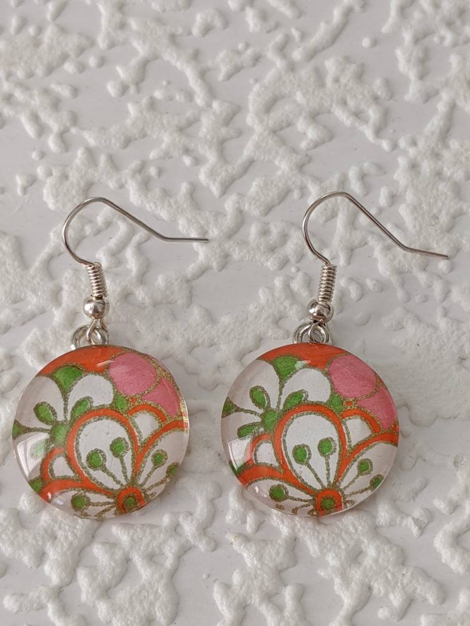 Earring, Japanese Earing, Oriental Earrings, Beautiful Earring, Yuzen