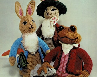 Peter Rabbit and His Friends Dolls to Crochet Vintage 1980s Craft Softcover Pattern Book Amigurumi by Marjie Douglis Beatrix Potter