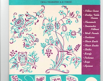 Vogart Crewel Work Elizabethan or Jacobean Embroidery Repeat Transfer Pattern
