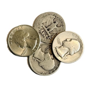 4 Washington Quarters Junk Silver Lot 90 Percent Silver 1.00 Face Value