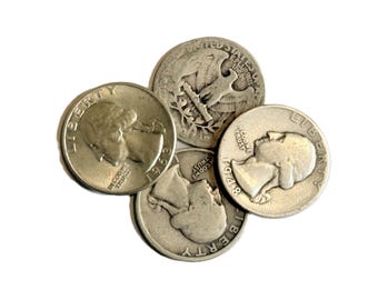 4 Washington Quarters Junk Silver Lot 90 Percent Silver 1.00 Face Value