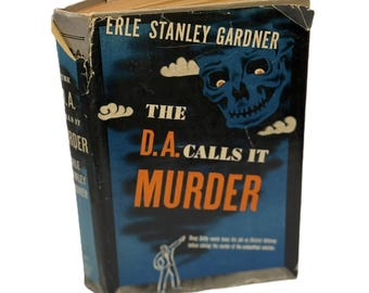 Erle Stanley Gardner The D.A. Calls It Murder Courtroom Law Mystery Story Crime Pulp Fiction 1940s Book Hardcover Triangle Blakison