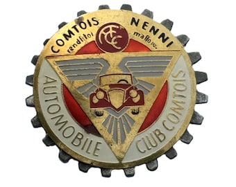 Vintage Auto Radiator Badge Automobile Club Comtois Nenni Car Grill