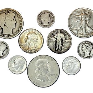 Silver Coin Sampler US Junk 90 Percent Silver Coins 2.50 Face Value