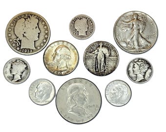 Silver Coin Sampler US Junk 90 Percent Silver Coins 2.50 Face Value