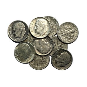 Roosevelt Dimes US Junk Silver Coins 90 Percent Silver Lot of 10 or 20