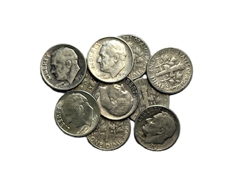 Roosevelt Dimes US Junk Silver Coins 90 Percent Silver Lot of 10 or 20