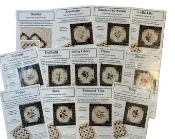 Colorwash Garden Series Set of 13 Applique Flower Quilt Patterns Nancy Hahn