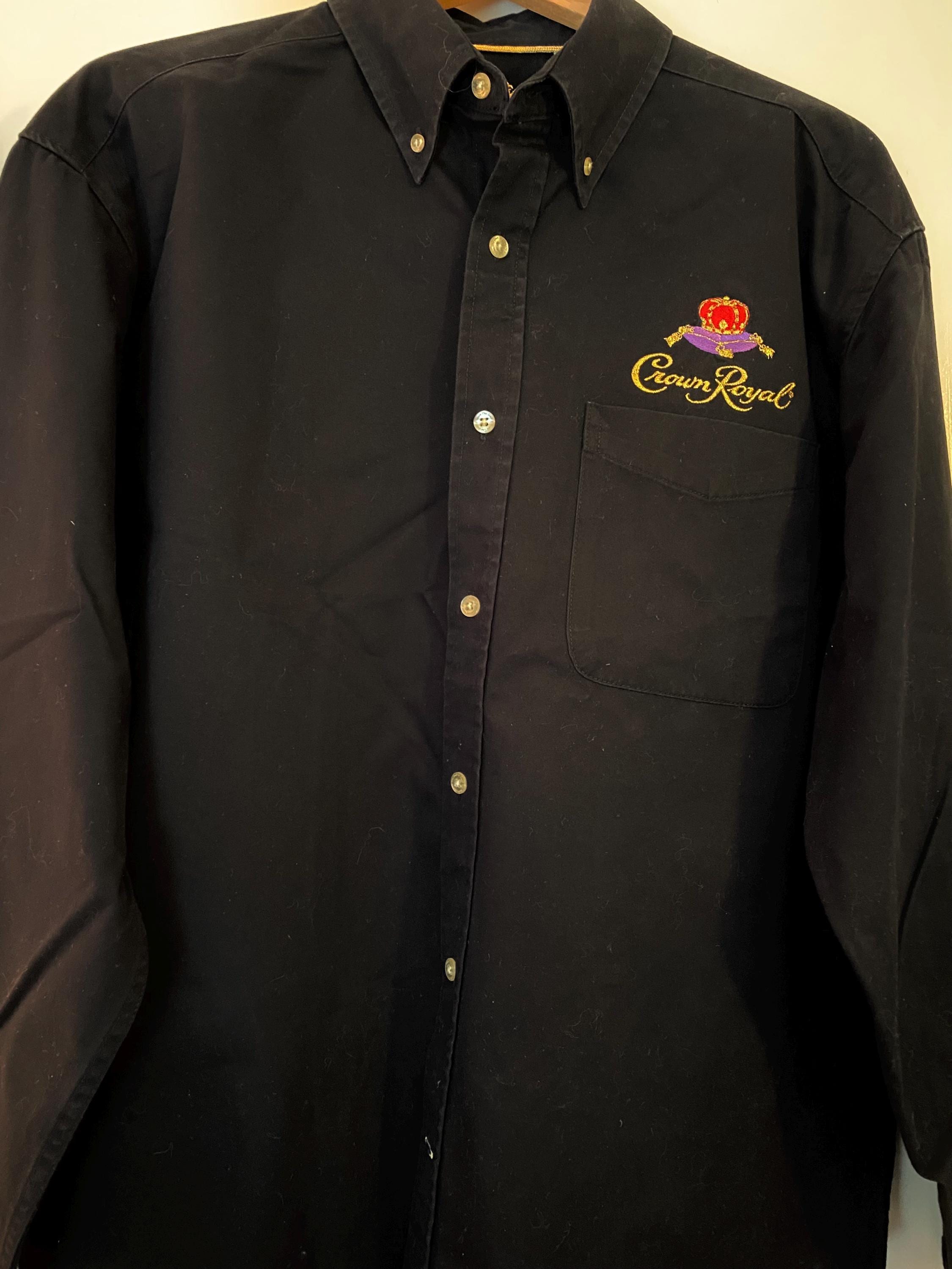 crown royal dress shirt Crown Royal Houston Rodeo Long Sleeve Button Down Shirt - Black - Size  Large
