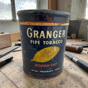 Vintage Granger Tobacco Knob Top Canister Tin