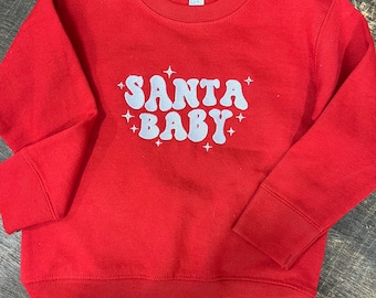 Embroidered Santa Baby Toddler Sweatshirt, Christmas Crewneck