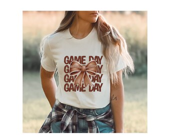 Game Day Football Bow Tee