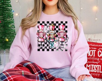 Pink Checkered Nutcracker Sweatshirt