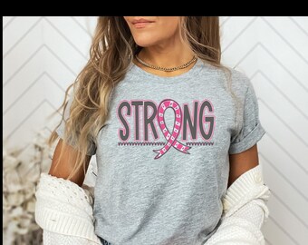 Strong” Breast Cancer Ribbon Tee