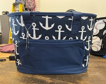 Monogram Anchor Cooler Bag: Insulated Beach Tote