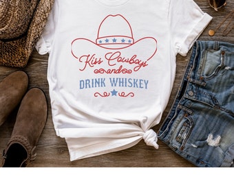 Kiss Cowboys & Drink Whiskey Tee