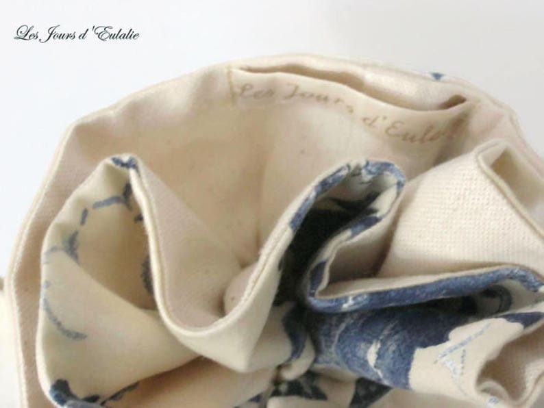 French toile de Jouy percale laundry bag