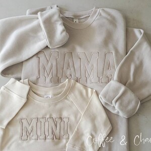 MAMA Neutral Embroidered Sweatshirt Unisex Sizing Oversized image 3