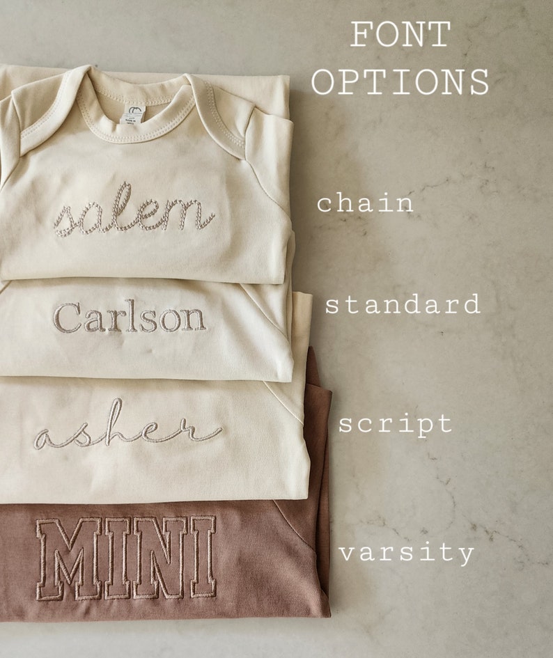 Organic Cotton Neutral Embroidered Bodysuit Short Sleeves Colored Organics Unisex Custom Infant image 5