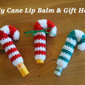 Crochet Candy Cane Lip Balm & Gift Holder Pattern