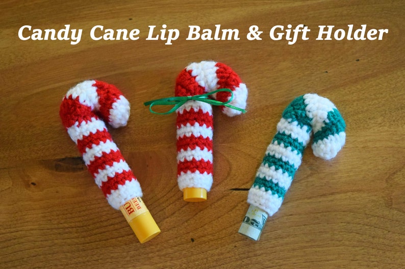 Crochet Candy Cane Lip Balm & Gift Holder Pattern Etsy