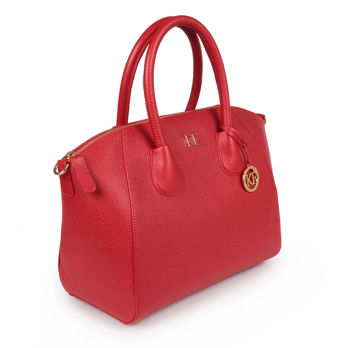 Leather Top Handle Bag Red Leather Handbag Top Handle Etsy