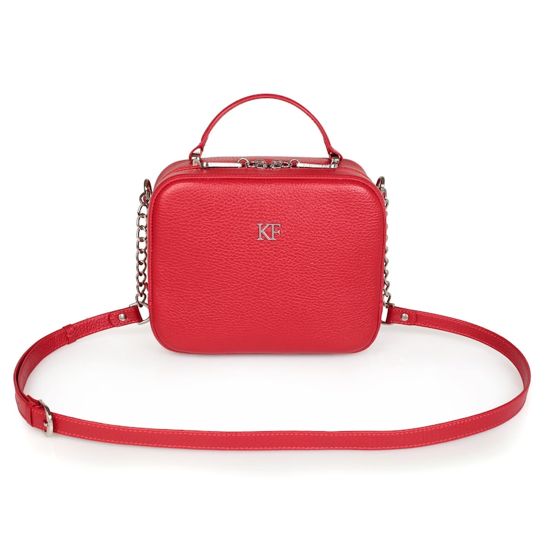 Leather Cross Body Bag Red Leather Shoulder Bag Women's Etsy