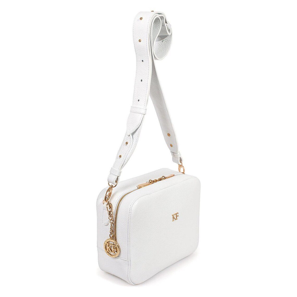 Leather Cross Body Bag White Leather Shoulder Bag Etsy