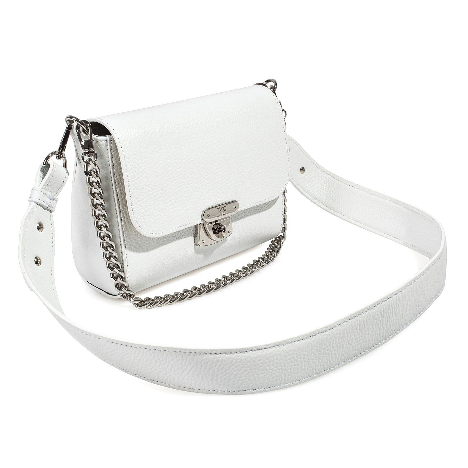 Leather Crossbody Bag White Leather Shoulder Bag Women's Etsy