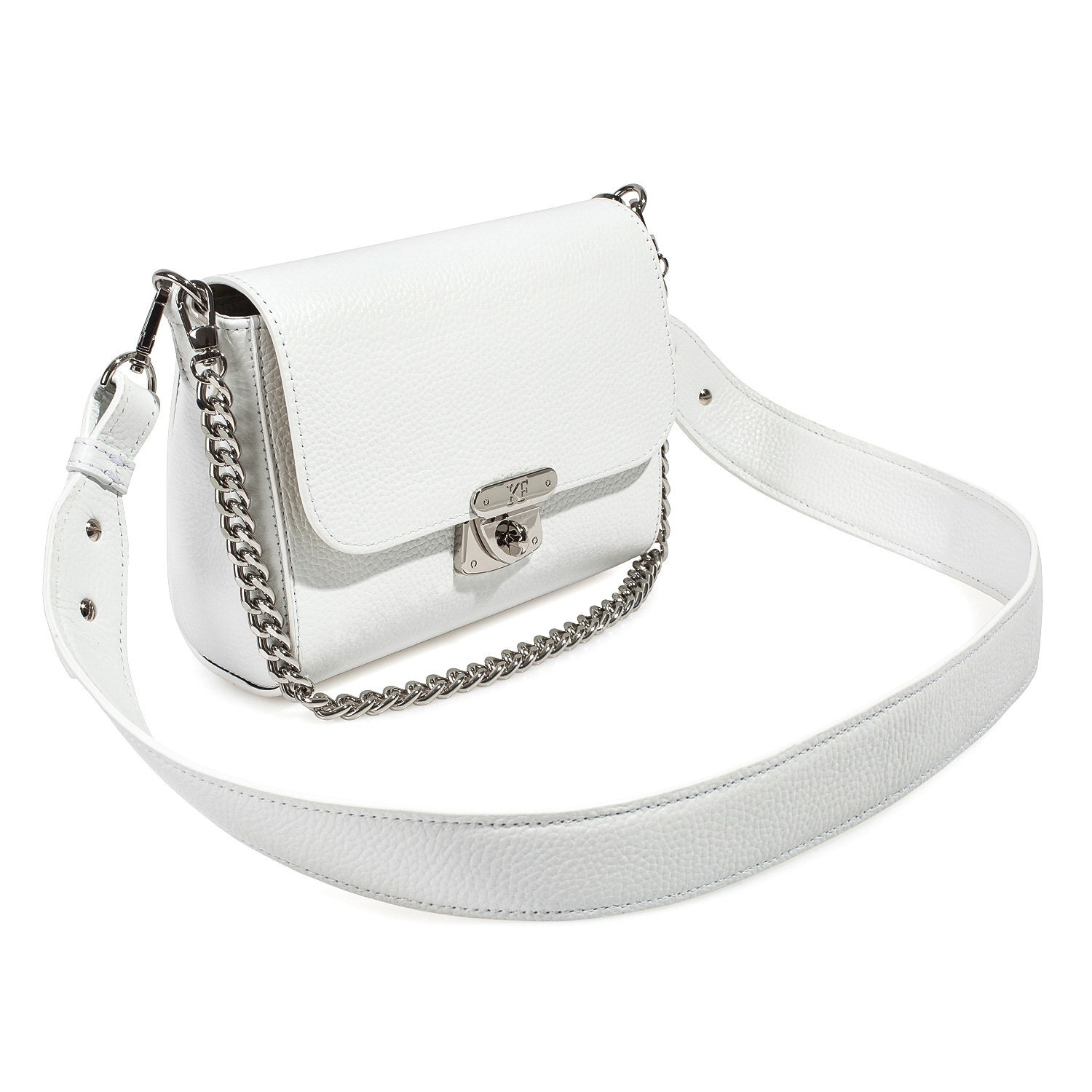 Leather Crossbody Bag White Leather Shoulder Bag Women's - Etsy