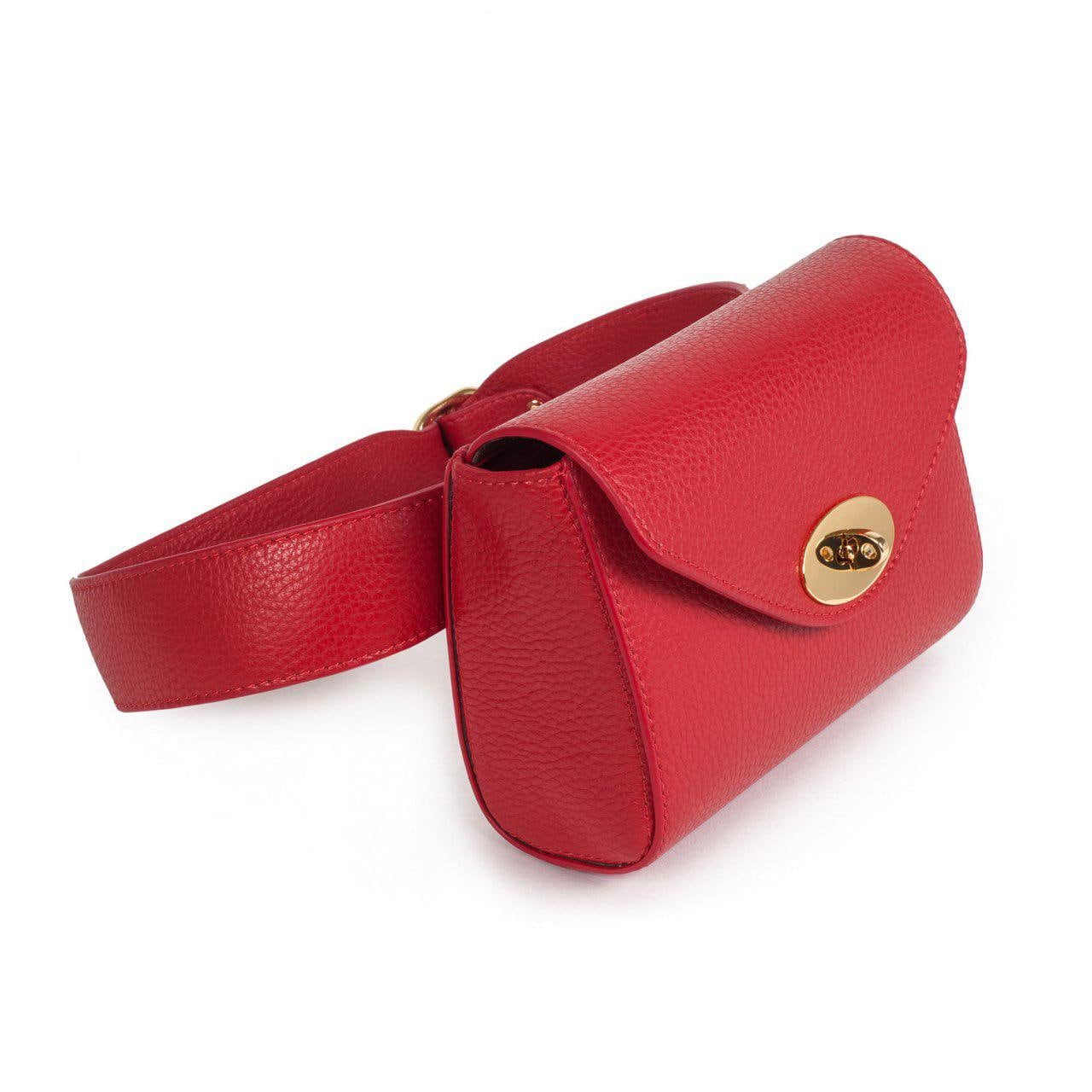 Leather women's belt bag Red Leather belt Bag Etsy