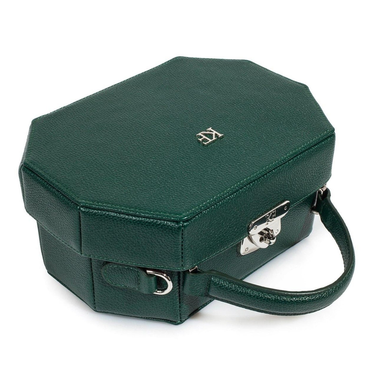 Leather Boxbag Dark green Leather Box Bag Women's Etsy