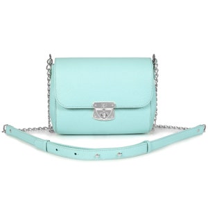 Leather Cross body Bag Light blue Leather Shoulder Bag | Etsy