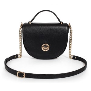 Leather Cross body Bag, Black Leather Shoulder Bag, Women&#39;s Leather Crossbody Bag, Leather bag KF-2483