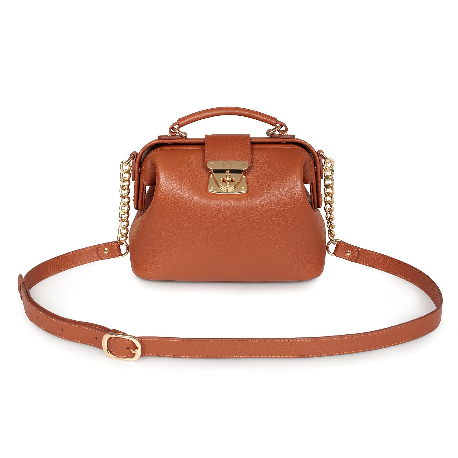 Leather Doctor Bag for Women Ginger Leather Shoulder Bag Etsy